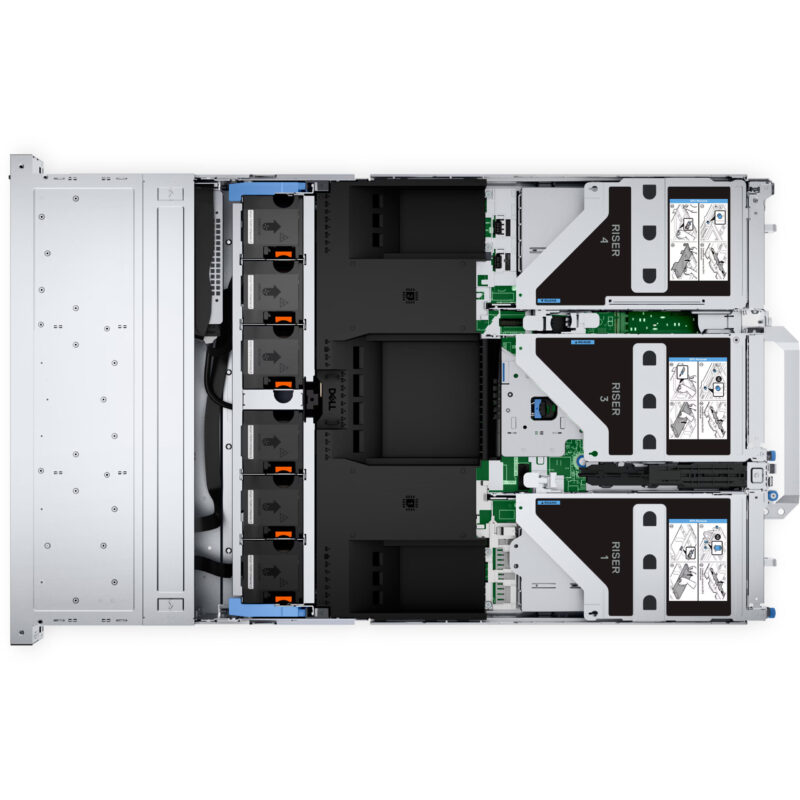 Dell PowerEdge R760 internal components, including CPUs, RAM, and cooling system.